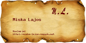 Miska Lajos névjegykártya
