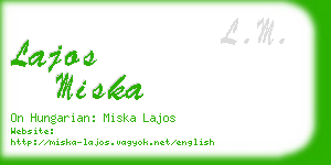 lajos miska business card